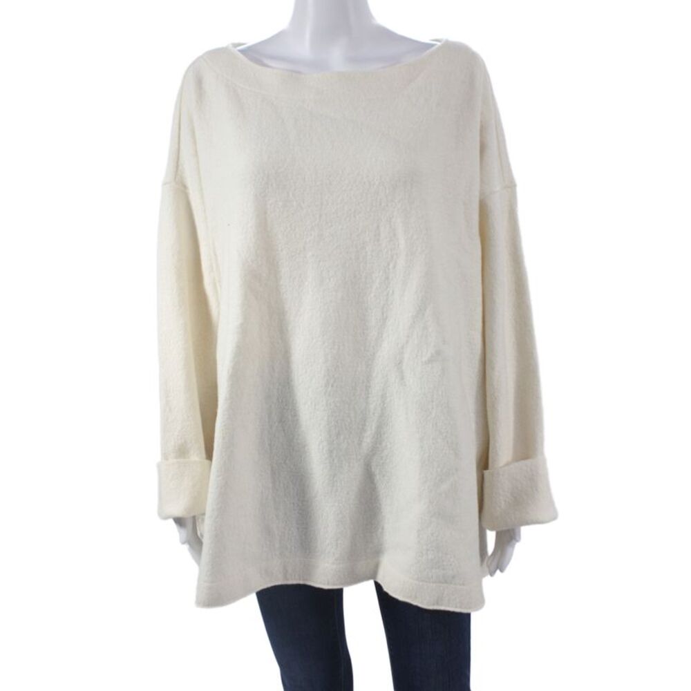 BR Womens Pullover Sweater Ivory Boat Neck Long Sleeve Wool Size 2XL